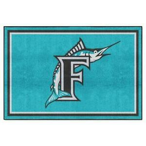 Fanmats Sports Rug 31"Lx20"W Miami Marlins Rectangle Carpet Tufted Interior Teal 海外 即決