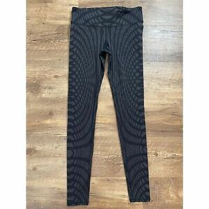 Alo Yoga Leggings Womens Sz S Black Gray Geometric Airbrush Full Length 海外 即決