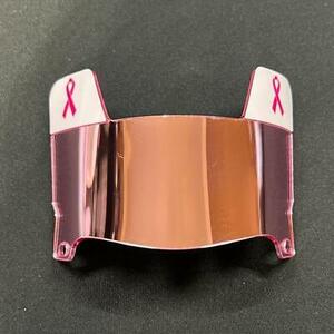 Pink Ribbon Tabs - Pink Chrome Mini Football Helmet Visor with Pink Clips 海外 即決