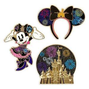 Disney Minnie Mouse: The Main Attraction Pin Set Nighttime Fireworks & Castle 海外 即決