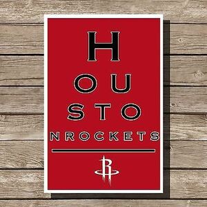 Houston Rockets Poster NBA Basketball Eyechart Art Print 12x16" 海外 即決