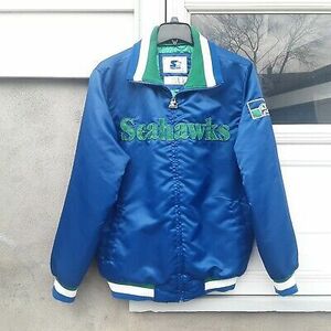 Seattle Seahawks Satin Starter Jacket (L) 海外 即決