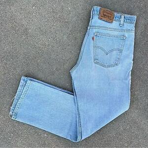 Vintage Levi’s 517 boot cut orange tab faded light wash jeans 36 x 31 1/2 海外 即決