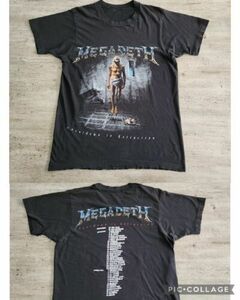 Vintage 90s MEGADETH Countdown To Extinction Tour T-Shirt Single Stitch L 1992 海外 即決