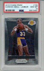 2012 PANINI PRIZM #159 KAREEM ABDUL JABBAR LOS ANGELES LAKERS PSA 10 LOW POP 海外 即決