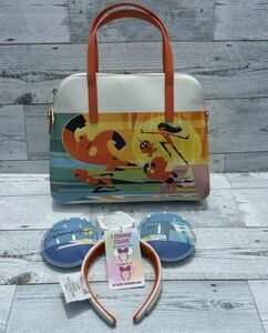 Disney Contemporary Resort ?Loungefly Crossbody Satchel Purse & Mickey Ears NWT 海外 即決