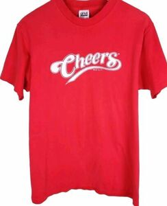Vintage Anvil "Cheers" TV Show USA Red T-Shirt Short Sleeve - Size Large 海外 即決