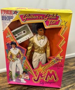 1986 Hasbro Jem and the Holograms Glitter 'n Gold Rio Doll w/ Cassette Unopened! 海外 即決