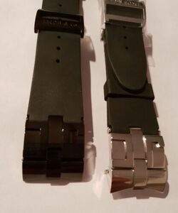 NEW Rare 22MM Jacob & Co Watch Band Rubber & Steel JC INTITALS ONLY Black left 海外 即決