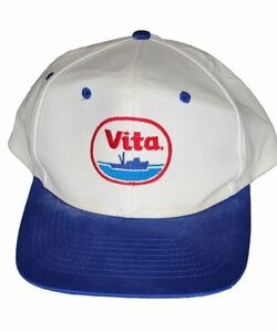 Vintage Vita KC Brand White Red Blue Snapback Hat Cap Ship Boat Embroidered 海外 即決