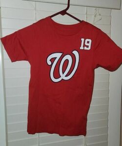 MLB Josh Bell #19 T-shirt Washington Nationals Red KIDS S 6/7 海外 即決