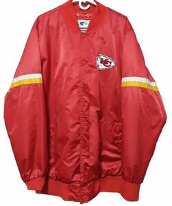 Kansas City Chiefs Vintage Jacket Starter Brand Sz 3X Snaps Silky Bomber NFL 海外 即決