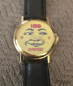 Vintage Unisex Men's Women's HBO Cinemax Watch - Yellow Dial, Moon Face 海外 即決