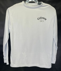 Callaway X Series Sz Large White L/S Golf Pullover Shirt (G13) NW/OTs 海外 即決