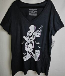 Disney Store Womens 4XL T-Shirt Mickey Mouse Halloween Trick Or Treat Black NEW 海外 即決