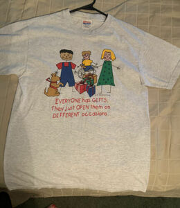 vintage t shirt 90s Everyone Has Gifts By E.L. Andersson Size Medium 海外 即決