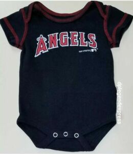 MLB LA Anaheim Angels Baseball Infant Baby 1 Piece Bodysuit Blue Red Sz 0/3 Mos 海外 即決