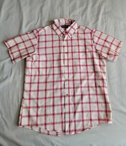 Par Four Sportswear Mens L Shirt Button Up Red Yellow Plaid Casual USA Vtg 90s 海外 即決