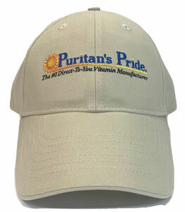 Puritan’s Pride Vitamin Manufacturer Ball Cap Adjustable Hat Embroidered Tan New 海外 即決
