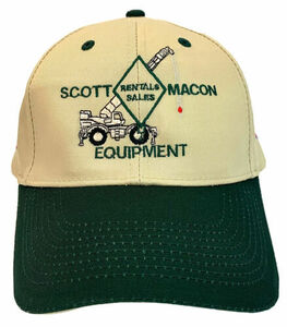 Scott Macon Equipment Ball Cap Adjustable Hat Embroidered Tan Houston, TX b 海外 即決