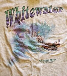 Vintage White Water Rafting Arkansas River Buena Vista CO Shirt Large White 90s 海外 即決