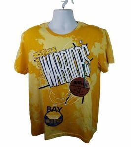 Official NWT NBA Golden State Warriors Basketball Yellow TieDye Tshirt Medium 海外 即決