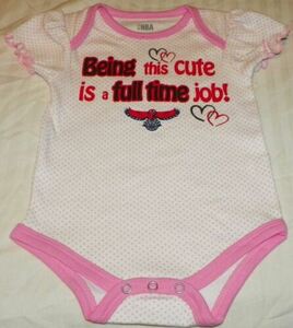 "NEW" Atlanta Hawks NBA ~ Logo INFANT CREEPER BODYSUIT ~ Toddler 12M Pink 海外 即決