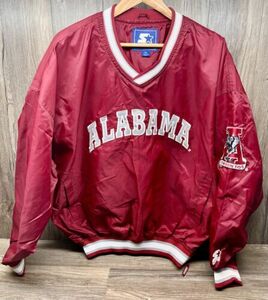 Vintage 90s Alabama Crimson Tide Starter Embroidered Pullover Jacket XL 海外 即決