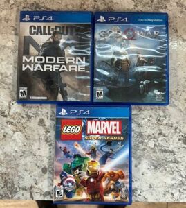 Lot Of 3 Sony PlayStation PS4 Games Call Of Duty Modern Warfare/God Of War/marve 海外 即決