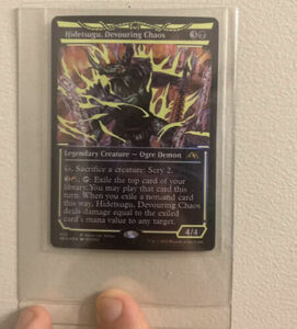 Hidetsugu, Devouring Chaos - Neon Ink Yellow FOIL - Kamigawa - NM WPN Exclusive 海外 即決