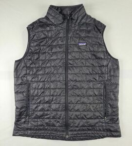 Patagonia Nano Puff Puffer Vest Primaloft Mens XL Black Full Zip Mock Neck 海外 即決