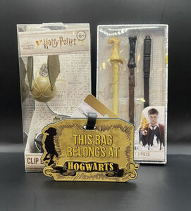 Harry Potter Wand Pens, Snitch Clip Light & Luggage Tag New 海外 即決