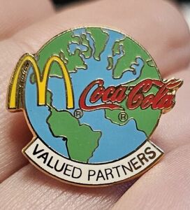 Mcdonalds Coca-Cola Valued Partners Employee Pin Lapel Hat Apron Used Vintage 海外 即決