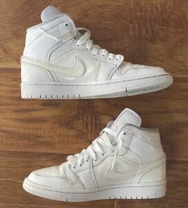 25.5cm(US7.5) - Jordan 1 Mid Triple White 海外 即決