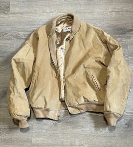 Vintage L.L. Bean Freeport Maine Bomber Style Jacket Suede Zip Up Mens Size 40 海外 即決