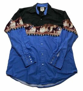 Vintage Ely Cattleman Mens Pearl Snap Western Cowboy Mens size XL AE6 海外 即決