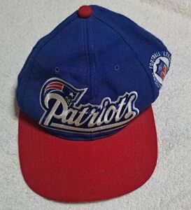 Vintage New England Patriots Script Logo Starter Wool Natural Hat Cap Medium 海外 即決