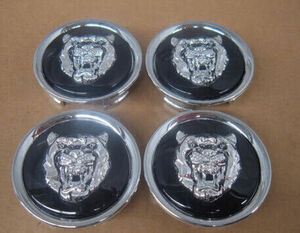 Jaguar Black Wheel Badge Emblem Center Hub Cap Set Of 4 MXD6249CA Fits 1988-2012 海外 即決