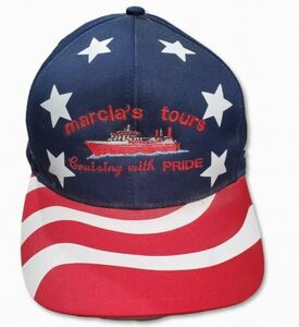 VTG Marcla's Tours Cruise Snapback Stars n Stripes Cap Hat Red White Blue Nissun 海外 即決