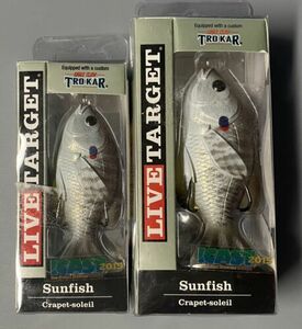 2- Live Target Sunfish Lure 3 in 7/16 oz, 3 1/2 in 5/8 oz Blue/Metallic Bluegill 海外 即決