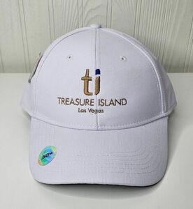 Treasure Island Las Vegas Hat TI Adjustable Cap White Gold Logo UFP 50+ NEW 海外 即決