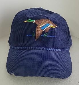 Vintage Corduroy Snapback Hat Mallard Duck Hunting Bird Rope Cap 海外 即決