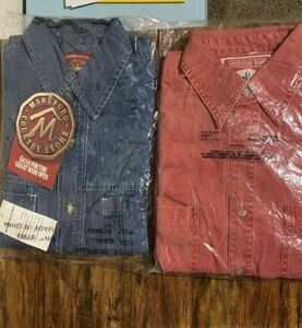 Vintage 1990’s New With Tags Marlboro Denim Button Up Shirts 海外 即決