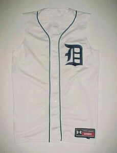 Detroit Tigers #8 MLB AL Under Armour Vintage White Sleeveless Baseball Jersey S 海外 即決