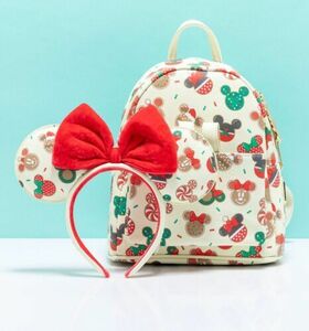 New with tags Disney Christmas Cookies with ears Backpack Loungefly 海外 即決