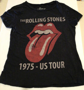 VTG Look The Rolling Stones 1975 US Tour Black T-Shirt Well Worn Small Thin S/M 海外 即決