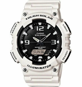 Casio Ana-Digi Tough Solar 100m White Resin Watch AQS810WC-7AV 海外 即決