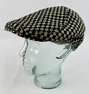 Goorin Bros Checkered Wool & Suede Newsboy Flat Cap Size Small 海外 即決