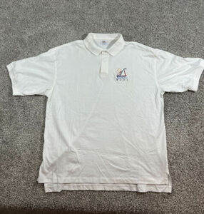 Vintage Crazy Shirts Hawaii Polo Shirt Maui Sail boat Golf XL Single stitch 海外 即決