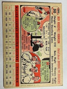 1956 Topps JACKIE ROBINSON (White Back) #30 Brooklyn Dodgers HOF 海外 即決